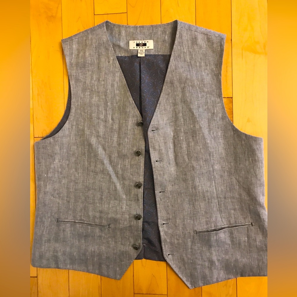Joseph Abboud linen grey mens dress vent. Sz XXL Excellent